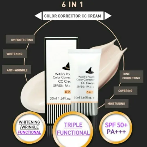 Kem Nền Cc 6 trong 1 Spf50+ Pa+++ Witch's Pouch Hàn Quốc