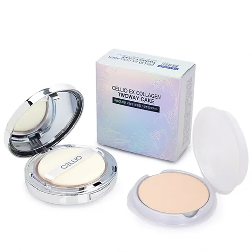 Phấn Phủ Siêu Mịn 2 Lỗi Cellio Ex Collagen Twoway Cake Spf 30, Pa++