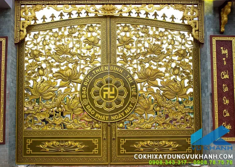 Cửa Cổng Hai Cánh Nhôm Đúc Vũng Tàu