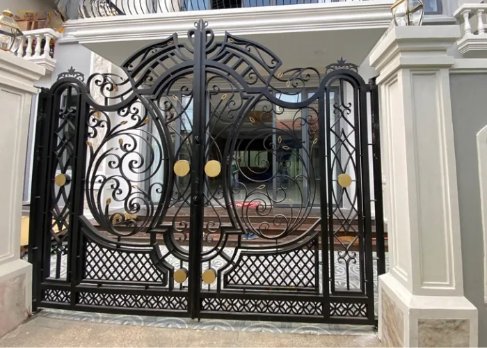 Cổng hai cánh mở tự động mỹ thuật