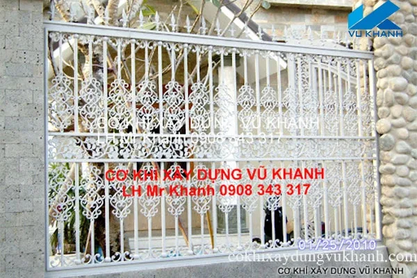 Khung Hàng Rào Sắt Mạ Kẽm Hoa Văn