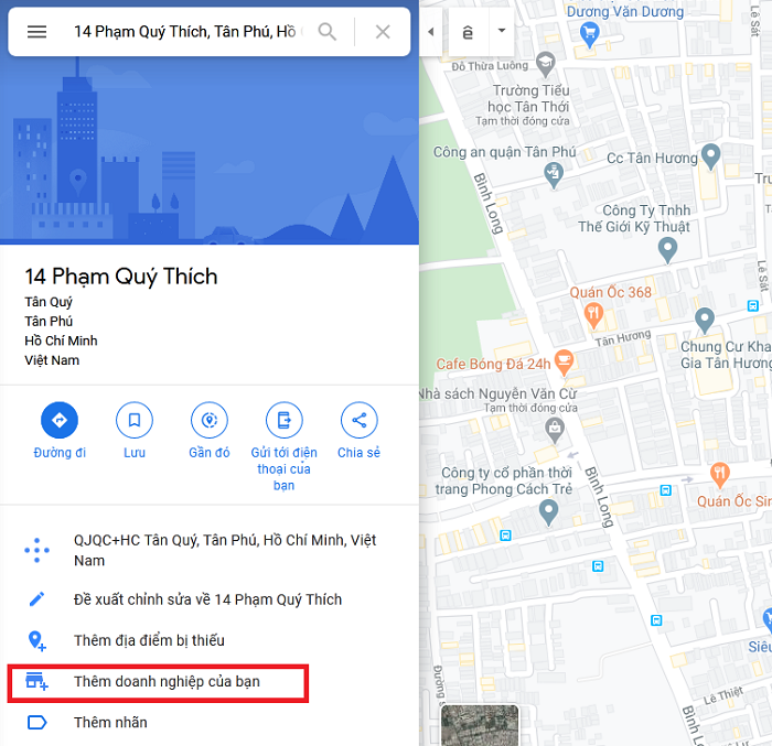 VI. Thêm doanh nghiệp vào google map