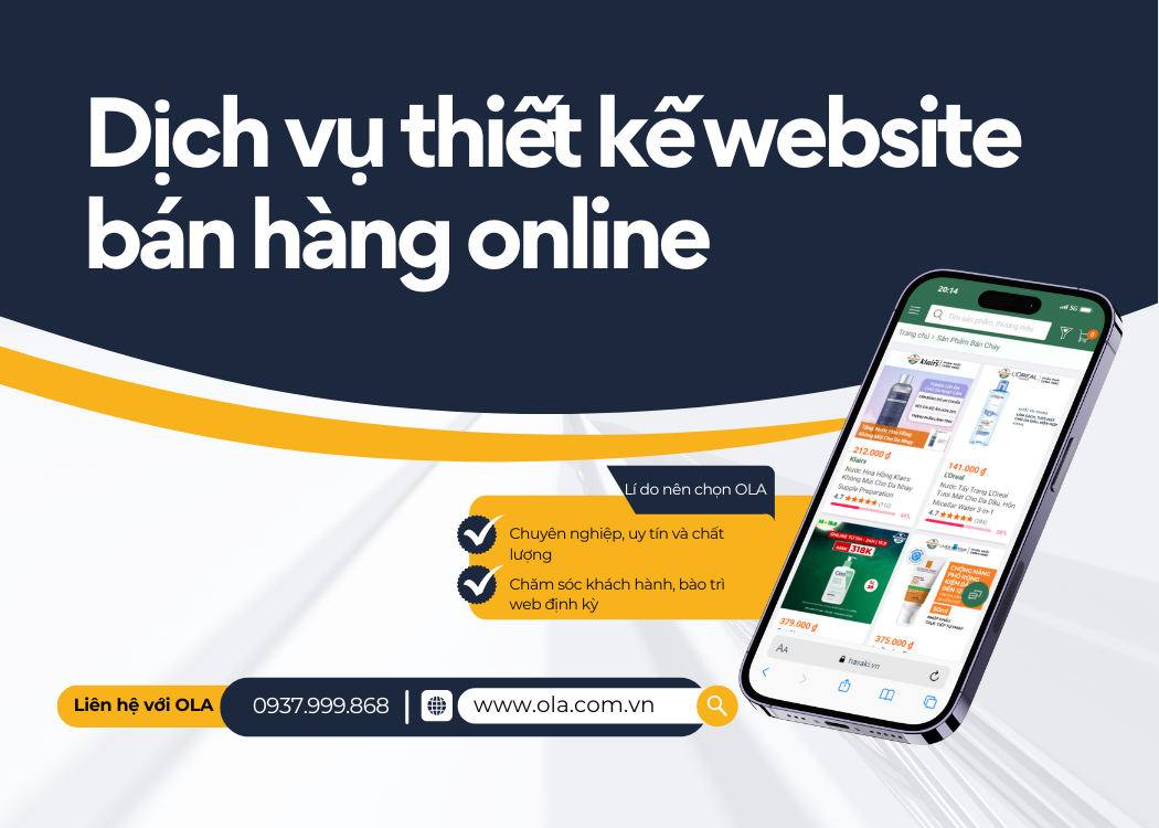 Dịch vụ thiết kế website bán hàng online tại Quảng Ngãi của OLA